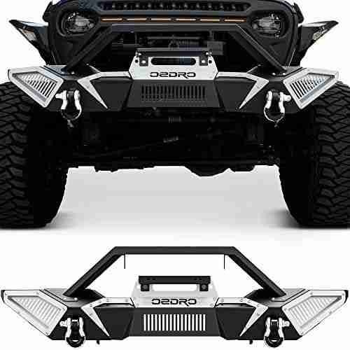 OEDRO Front Bumper Compatible with 2018-2024 Jeep Wrangler JL & Unlimited JLU (2/4 Doors) 2020-2024 Gladiator JT, Full Width Off Road Bumper w/D-Rings & Winch