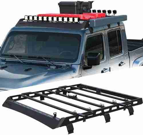 Heavy Duty Top Roof Rack Accessories Compatible with 2020-2024 Jeep Gladiator (Hard Top Only)/ Cargo Storage Carrier for Outdoor Gear/No Drilling