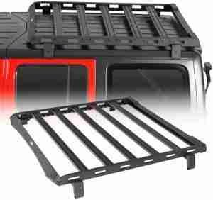 Hooke Road JL/JT Roof Rack Cross Bars Aluminum Cargo Basket for 2018-2024 Jeep Wrangler JL 2/4 Doors & Gladiator JT (Hard Top Only)