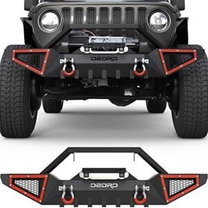 OEDRO Front Bumper Compatible with 2018-2024 Jeep Wrangler JL & Unlimited JLU (2/4 Doors), 2020-2024 Gladiator JT, Rock Crawler Off-Road Bumper with Winch Plate