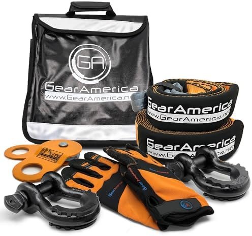 GearAmerica Off Road Recovery Kit 9 Ton | Tow Strap + Tree