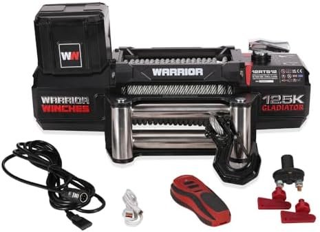 Gladiator 12500lbs Winch 12v Electric Winch with Steel Rope with Wired/Wireless Remote and Powerful Motor, IP68 Waterproof Electric Winch, for Offroad, Jeeps,…