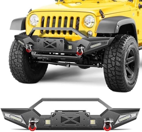 KYX Front Bumper Compatible for 2007-2018 Jeep Wrangler