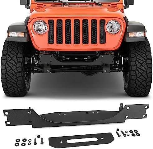 Quadratec Winch Mounting Plate – Fits Jeep Wrangler JL/JLU & Gladiator JT 2018-2023 with Factory Bumper – Jeep Winch Plate Mount Jeep Wrangler Winch Plate -…