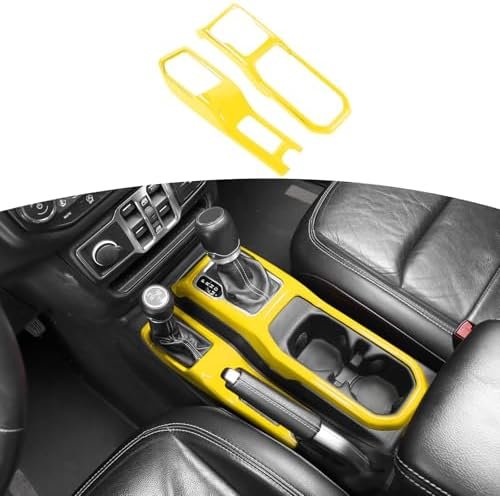 RT-TCZ for Jeep JL Yellow Console Gear Shift 4WD Panel Trim