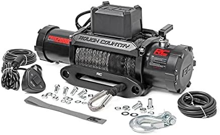 Rough Country 12,000LB PRO Series Electric Winch | Synthetic Rope - PRO12000S, Black