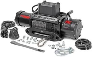 Rough Country 9,500LB PRO Series Winch with Synthetic Rope - 12V Waterproof 5.5HP Electric Winch for Jeeps, Trucks, Off Road Recovery Winch with Remote