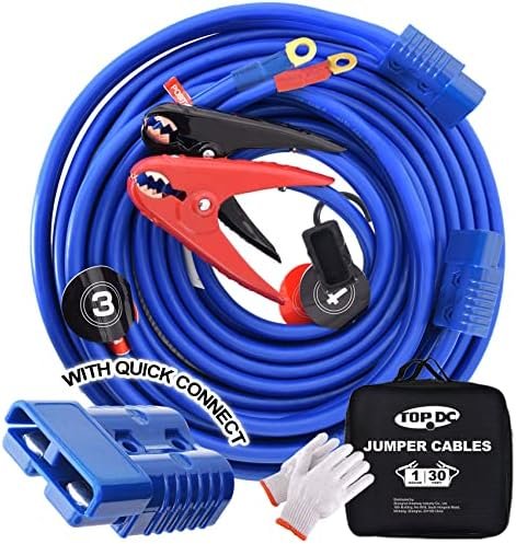 TOPDC Quick Connect Plug Jumper Cables,1 Gauge 30 Feet 800A