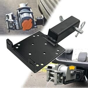 Universal Trailer Hitch Winch Mounting Plate with 2"