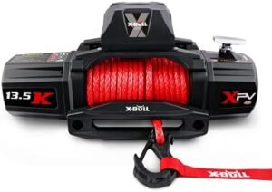 X-BULL Winch-13500 lb. Load Capacity Electric Winch Kit 12V Synthetic Rope,Waterproof IP67 Electric Winch with Hawse Fairlead, with Wireless Handheld Remote and...